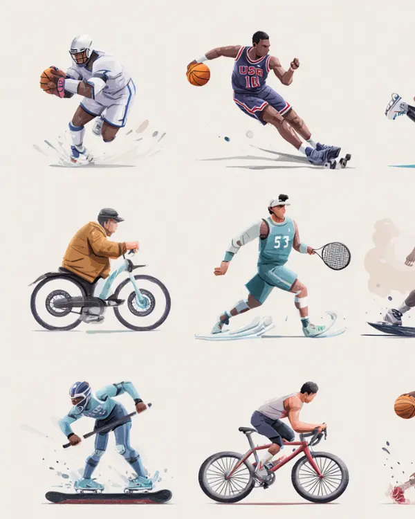 Children engaged in various sports activities.