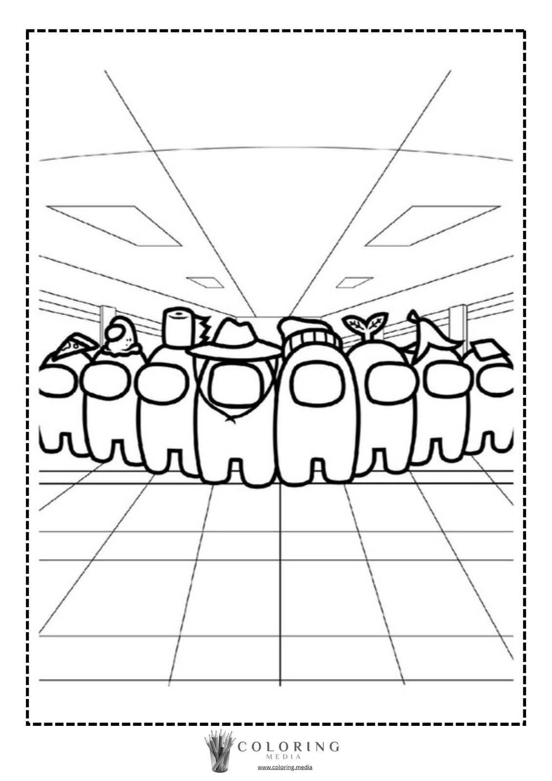 A group of cartoon characters stands together in a colorful, playful setting.