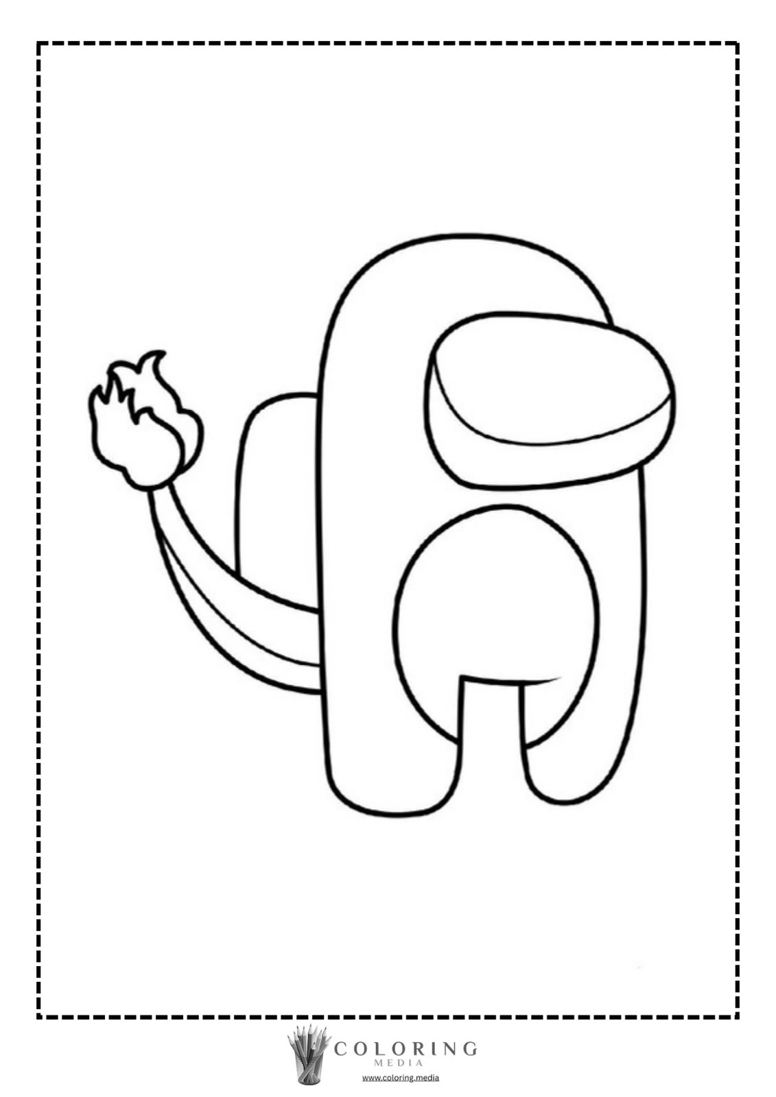 A cartoon character with a flame on its hand, ready to take action.