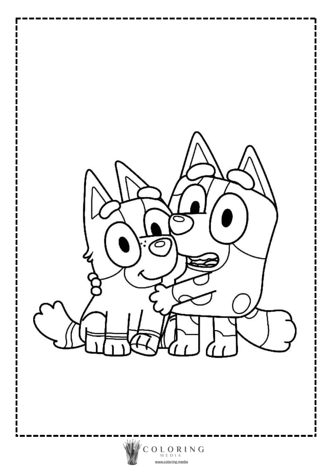 Two cartoon dogs embrace happily, showcasing friendship and joy.