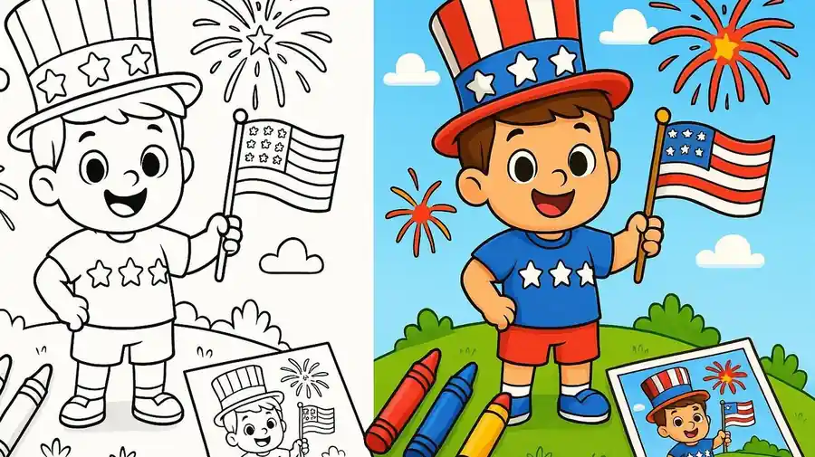 4Th July Coloring Pages featured image