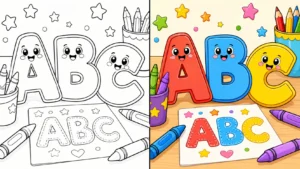 Abc Alphabets Coloring Pages featured image