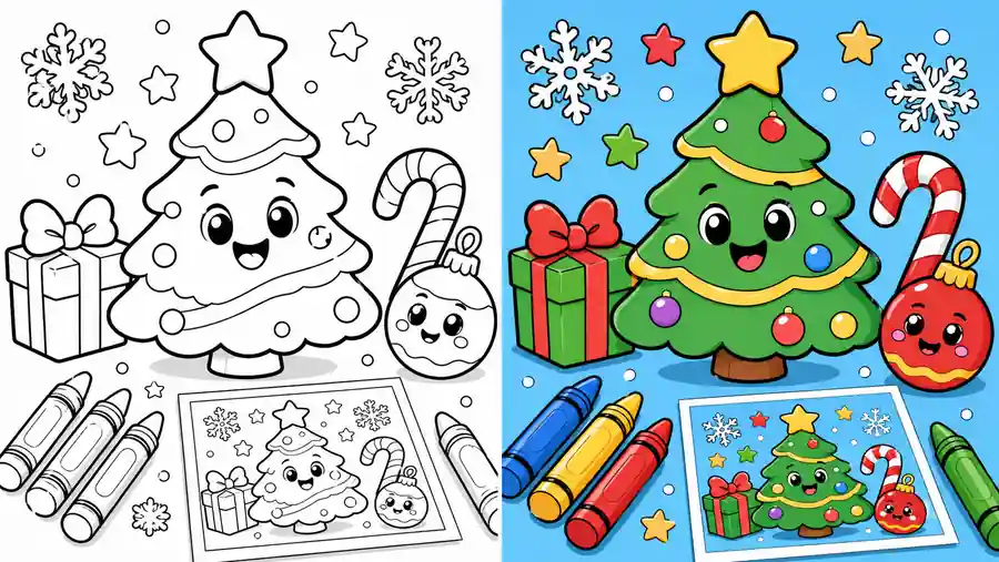 Bold And Easy Christmas Coloring Pages featured image