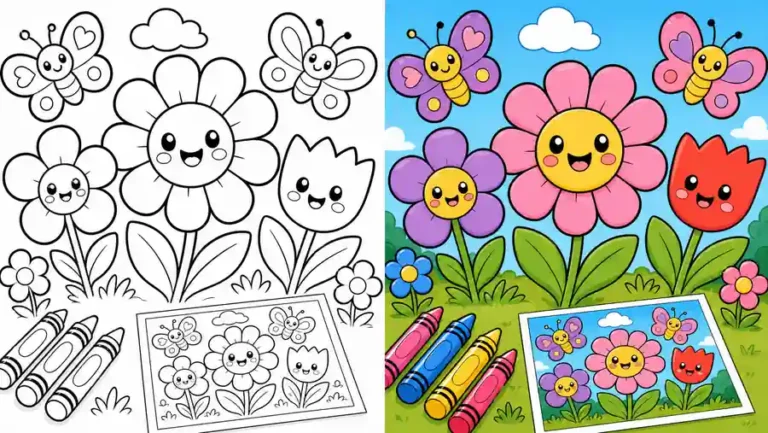 Bold And Easy Floral Coloring Pages featured image