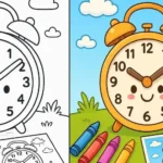 Clock Time Coloring Pages featured image