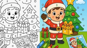 Color By Number Christmas Coloring Pages featured image