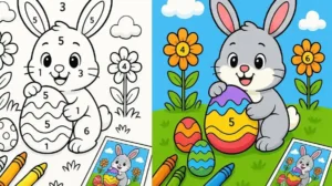 Color By Number Easter Coloring Pages featured image