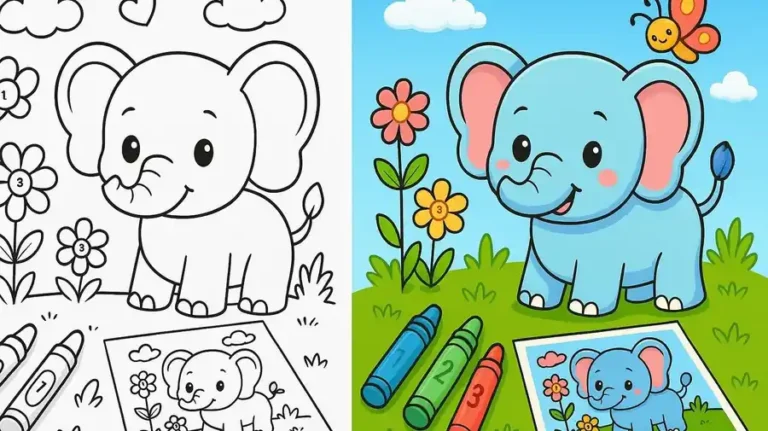 Color By Number Easy Kindergarten Coloring Pages featured image