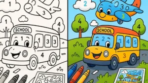 Color By Number Transportation Coloring Pages featured image