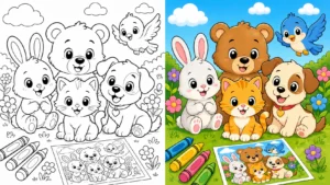 Cute Animal Coloring Pages featured image