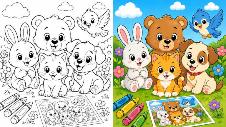 Cute Animal Coloring Pages featured image