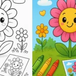 Cute Flower Coloring Pages featured image