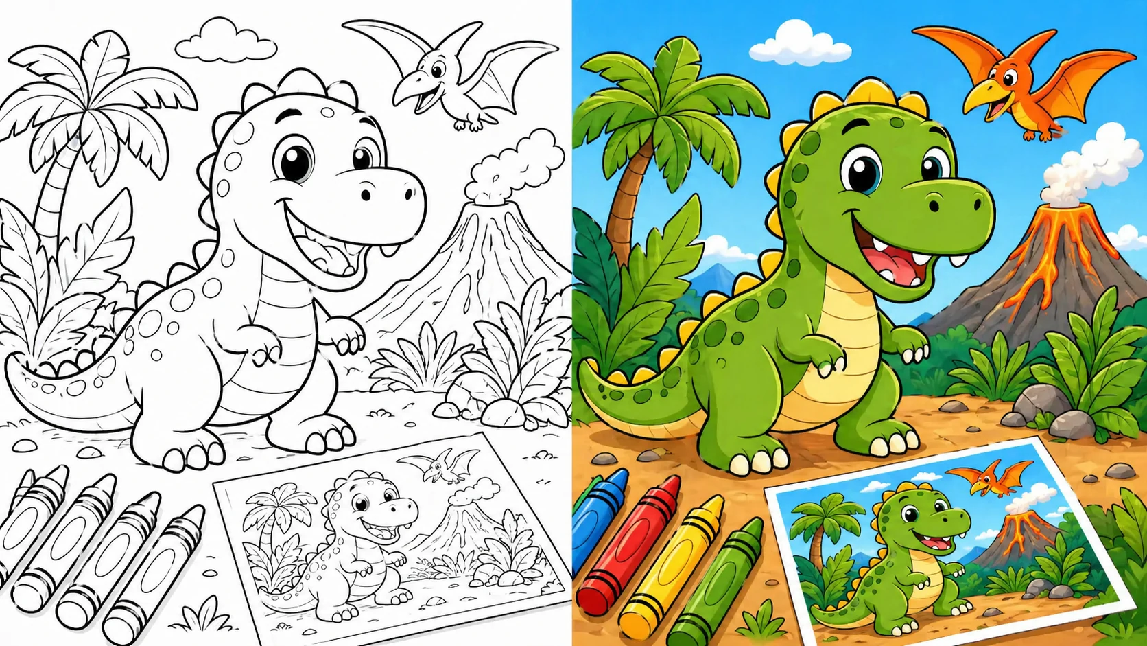 Dinosaur Coloring Pages featured image