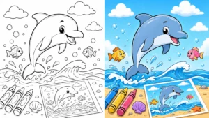 Dolphin Coloring Pages featured image