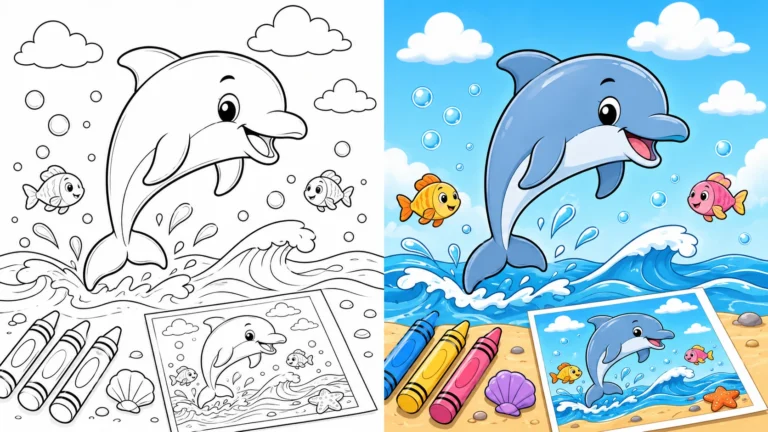 Dolphin Coloring Pages featured image