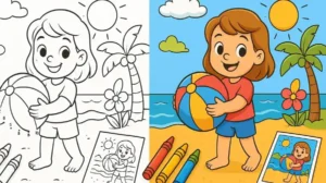 Dot To Dot Summer Coloring Pages featured image