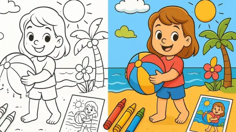 Dot To Dot Summer Coloring Pages featured image