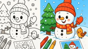 Dot To Dot Winter Coloring Pages featured image