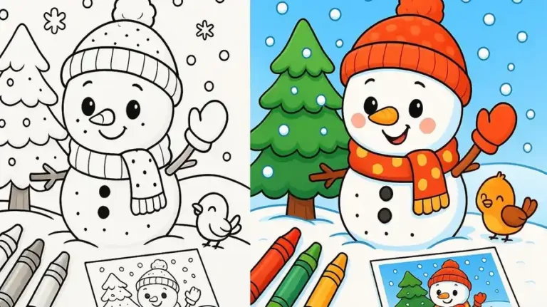 Dot To Dot Winter Coloring Pages featured image