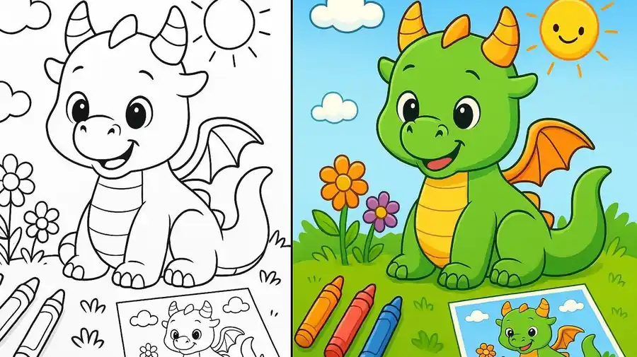 Dragon Coloring Pages featured image
