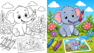Elephant Coloring Pages featured image
