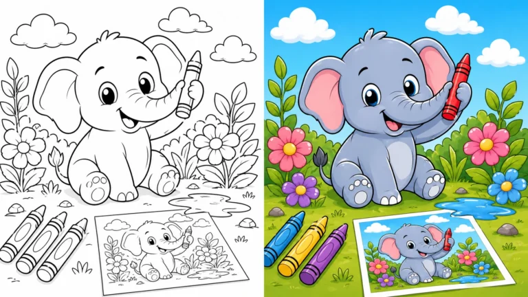 Elephant Coloring Pages featured image