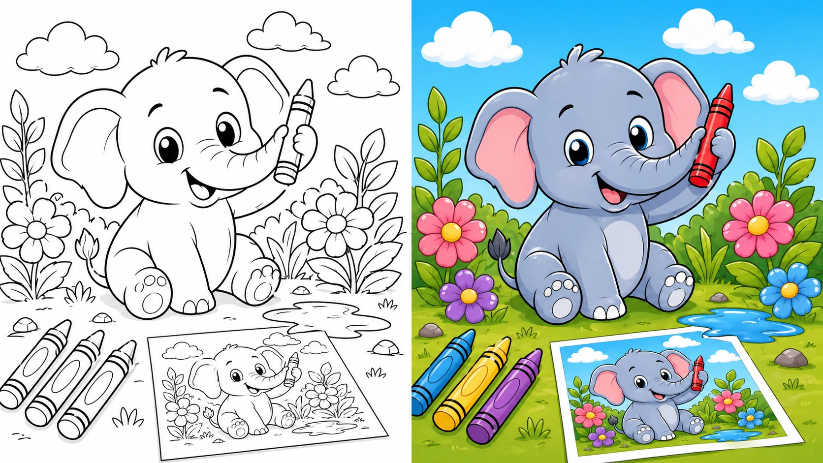Elephant Coloring Pages featured image