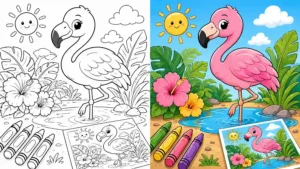 Flamingo Coloring Pages featured image
