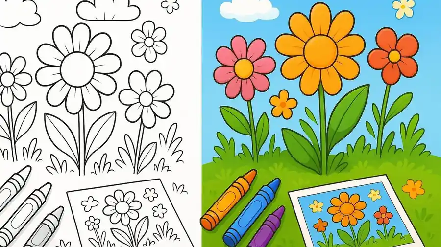Flower Parts Coloring Pages featured image