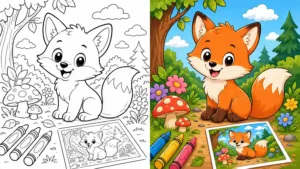Fox Coloring Pages featured image