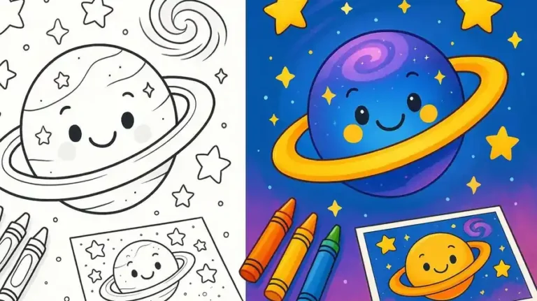 Galaxy And Planet Coloring Pages featured image