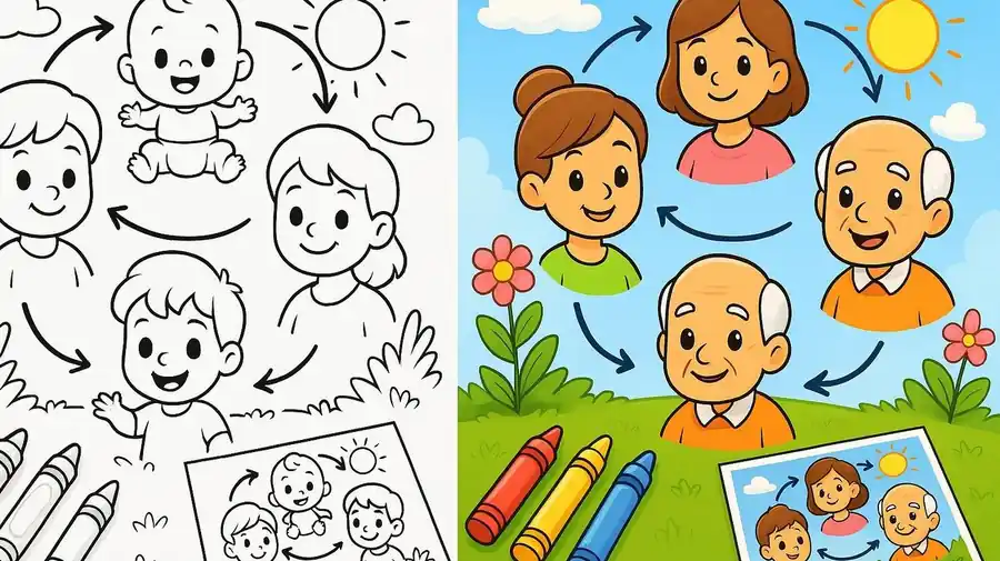 Human Life Cycle Coloring Pages featured image