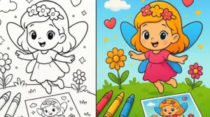 Kawaii Fairy Coloring Pages featured image