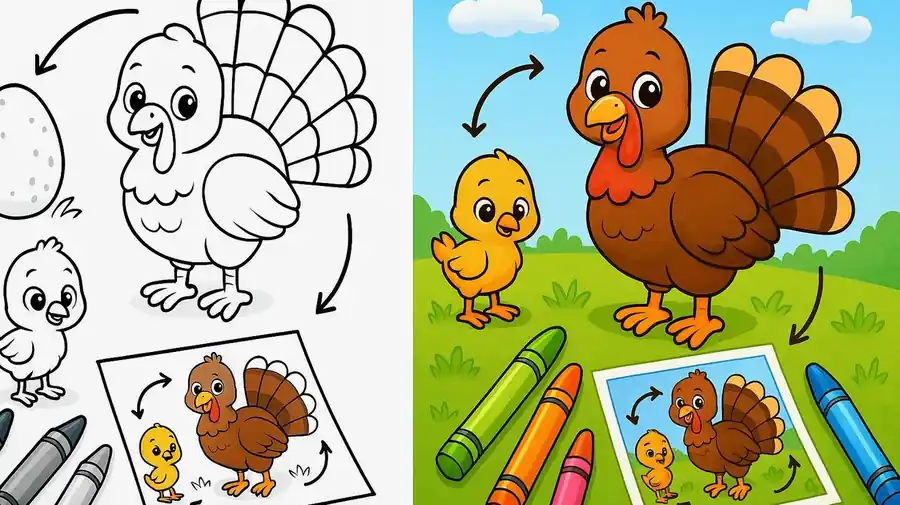 Life Cycle Of A Turkey Coloring Pages featured image
