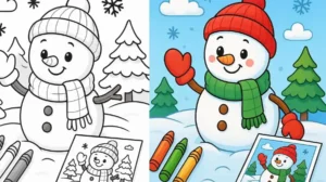 Reverse Snowman Coloring Pages featured image