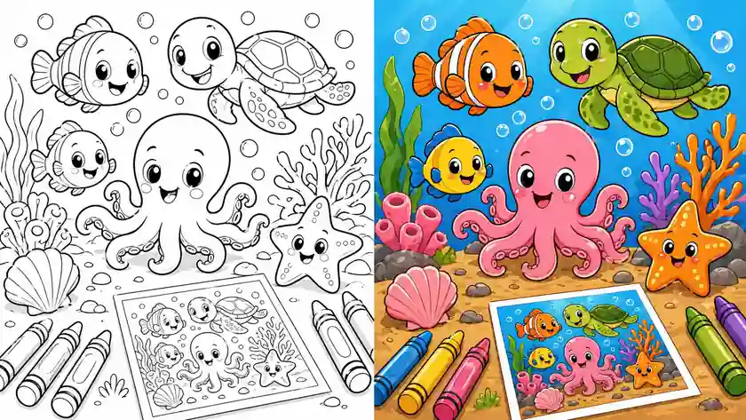 Sea Life Coloring Pages featured image