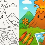 Volcano Coloring Pages featured image