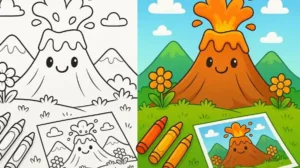 Volcano Coloring Pages featured image