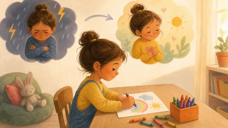 Child using coloring to process big feelings and emotions