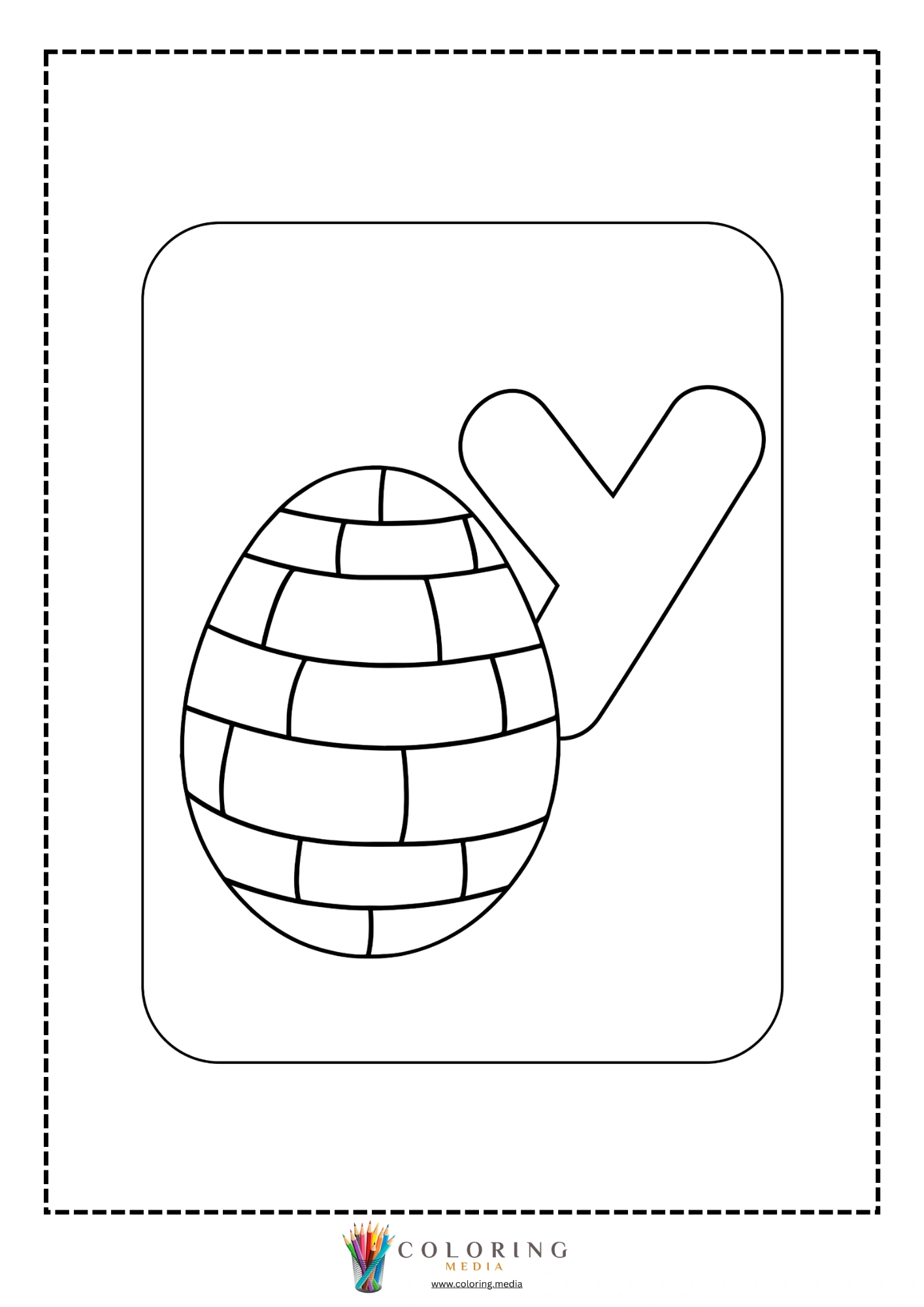 Letter Y with Easter egg with grid brick panel pattern