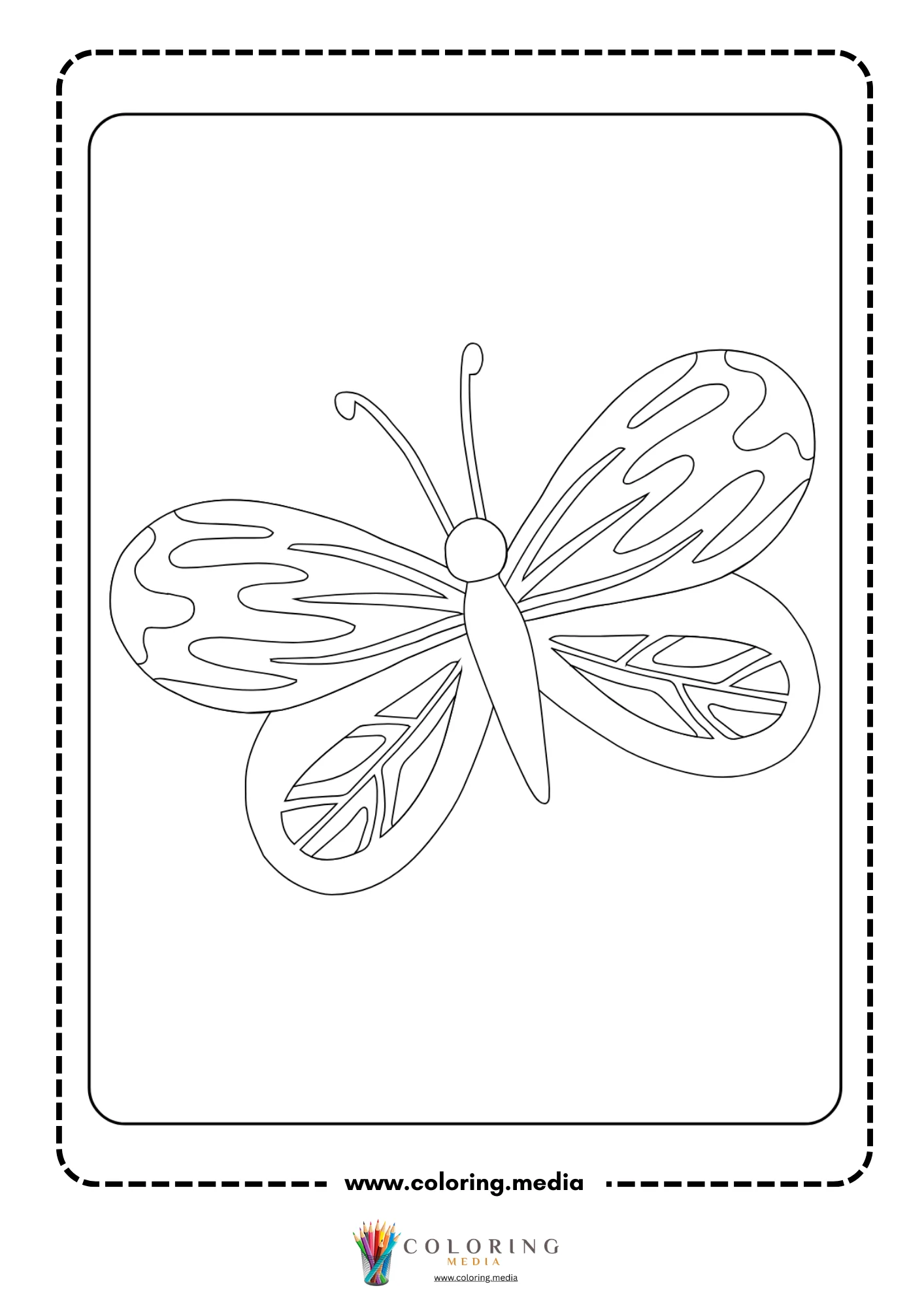 Butterfly perched on a flower stem