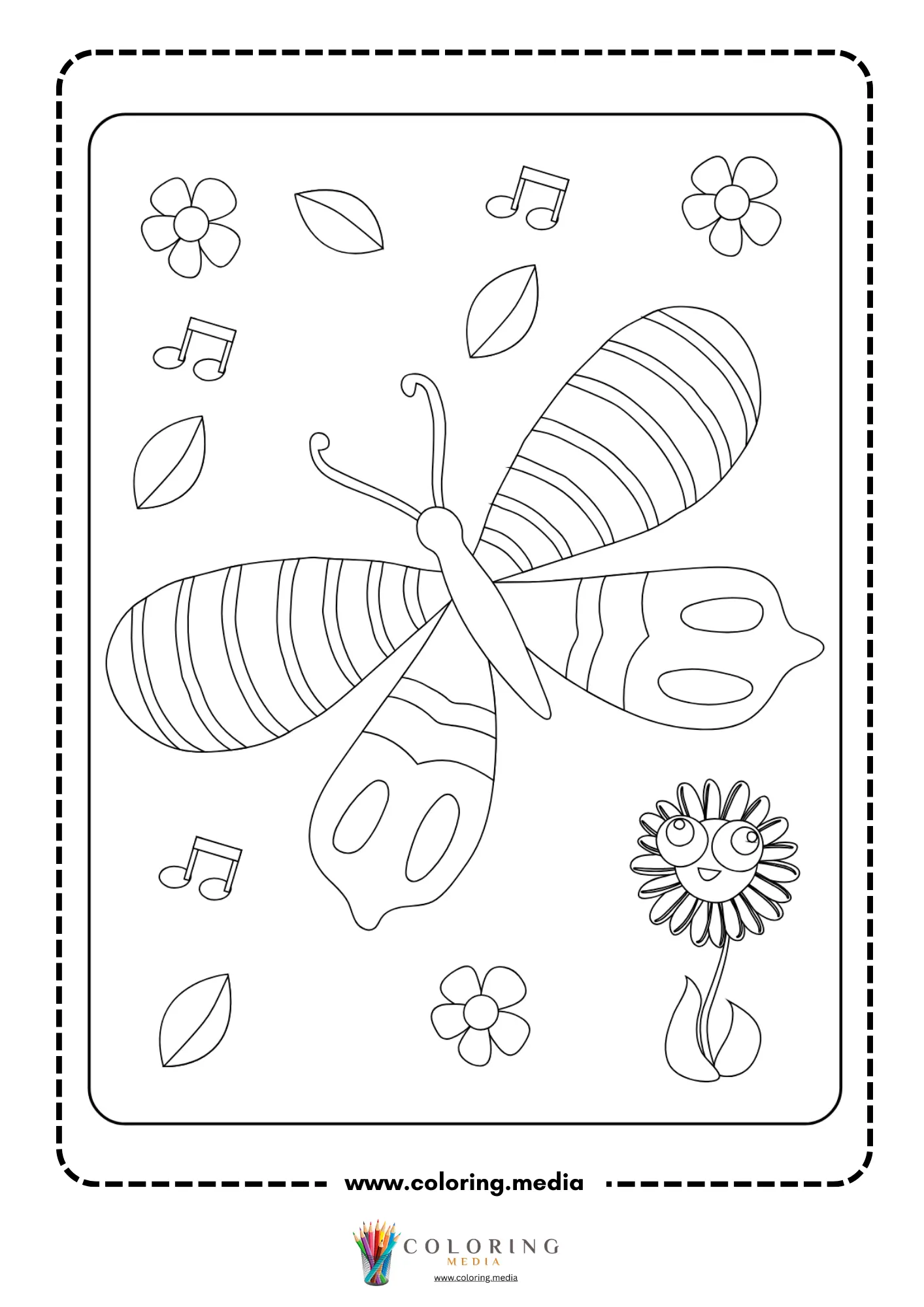 Large butterfly outline with open wings
