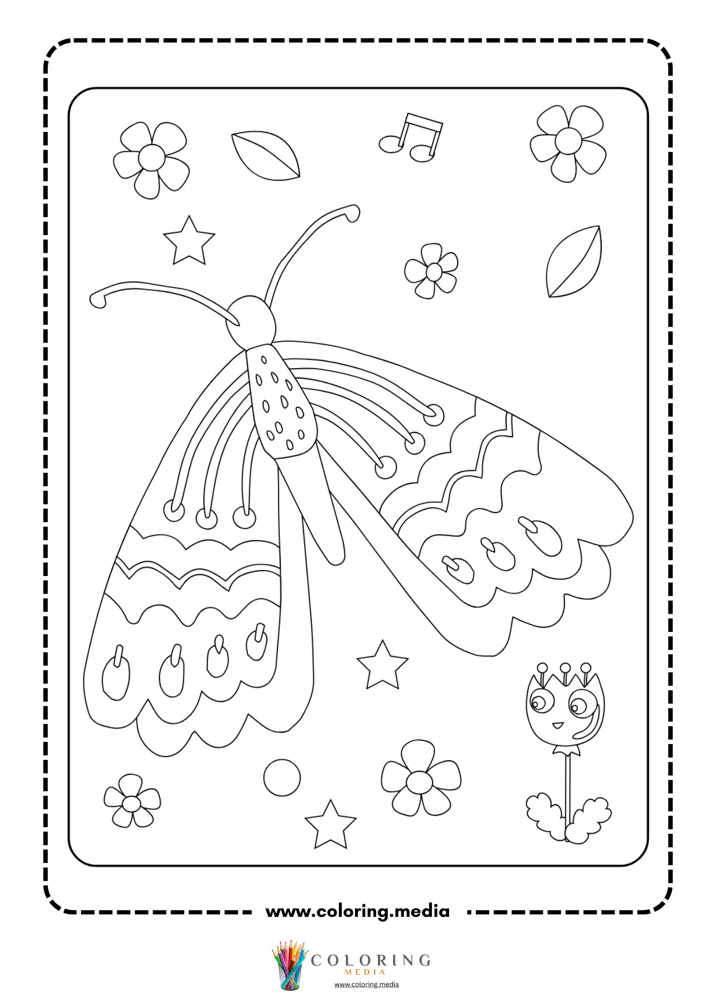 Decorative butterfly with mandala-style markings