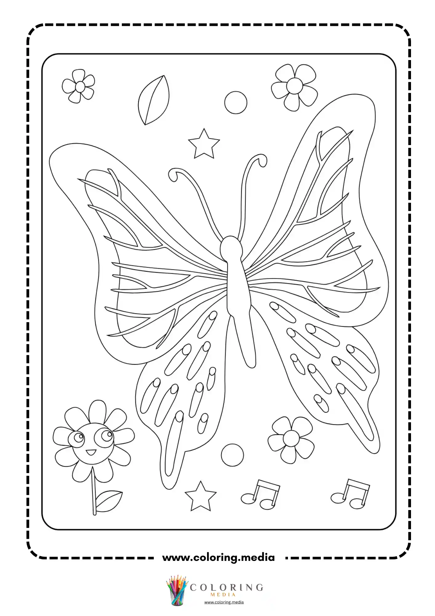 Oval butterfly with simple curved design