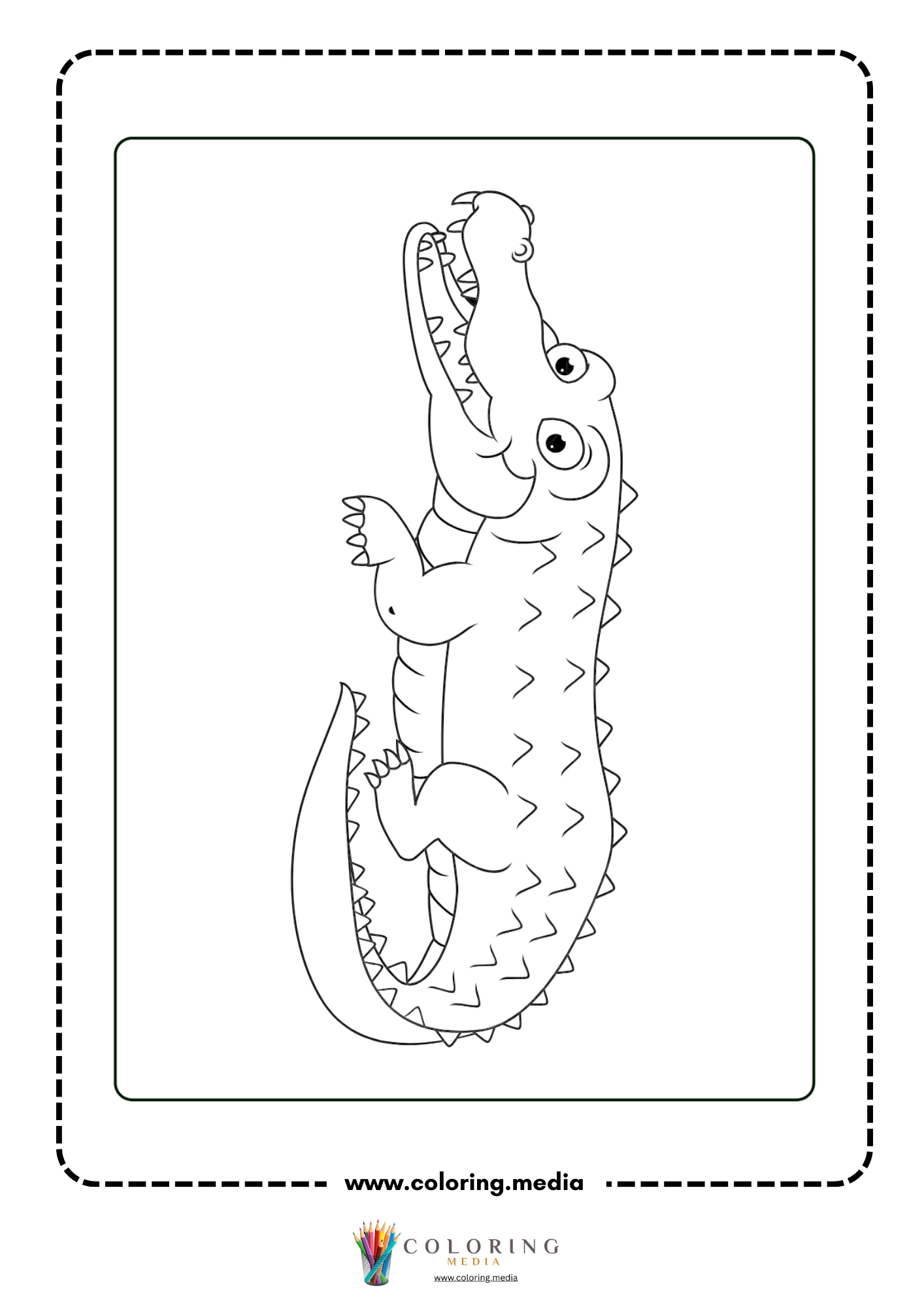 Crocodile with wide-open jaws