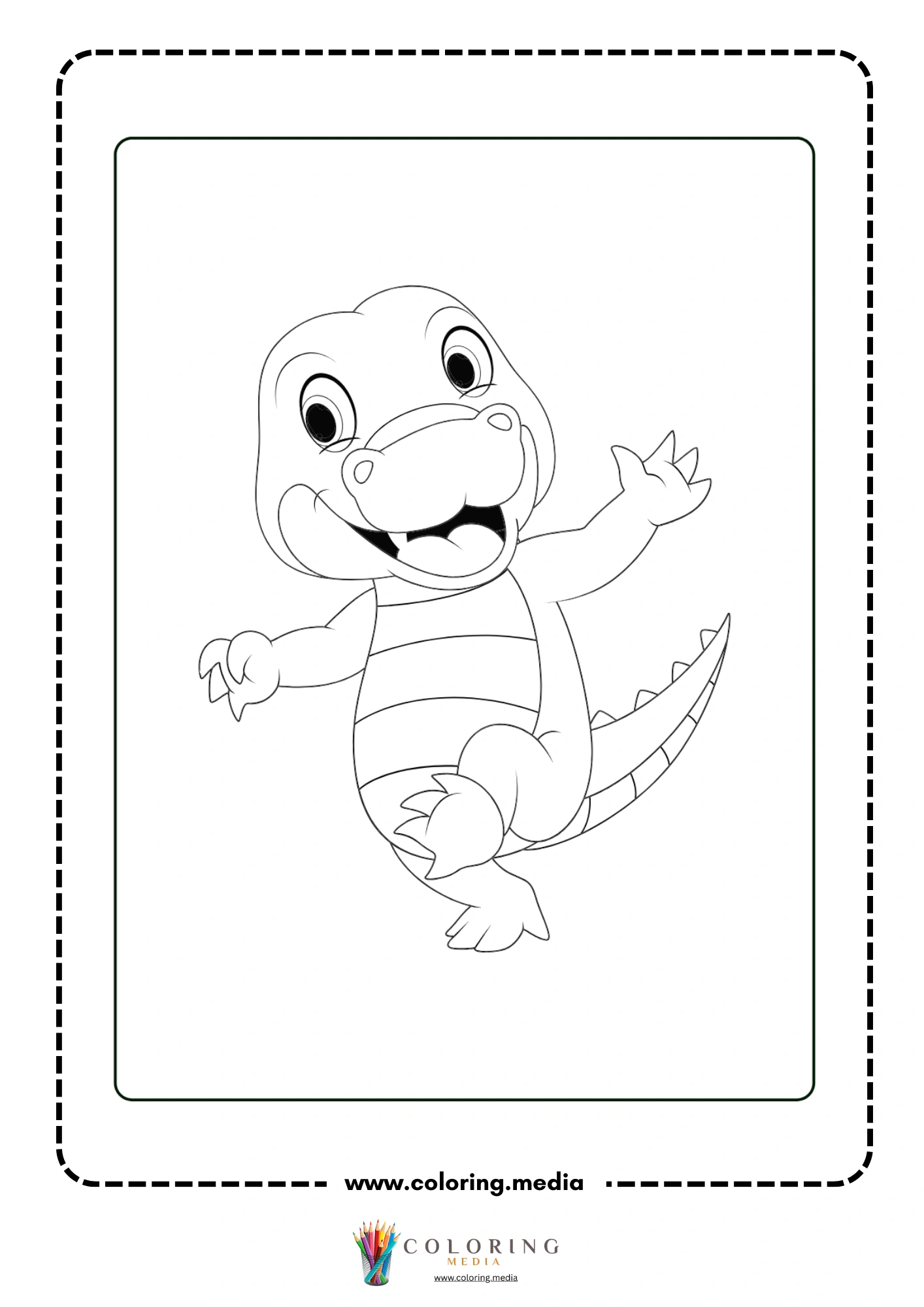 Long winding crocodile body view