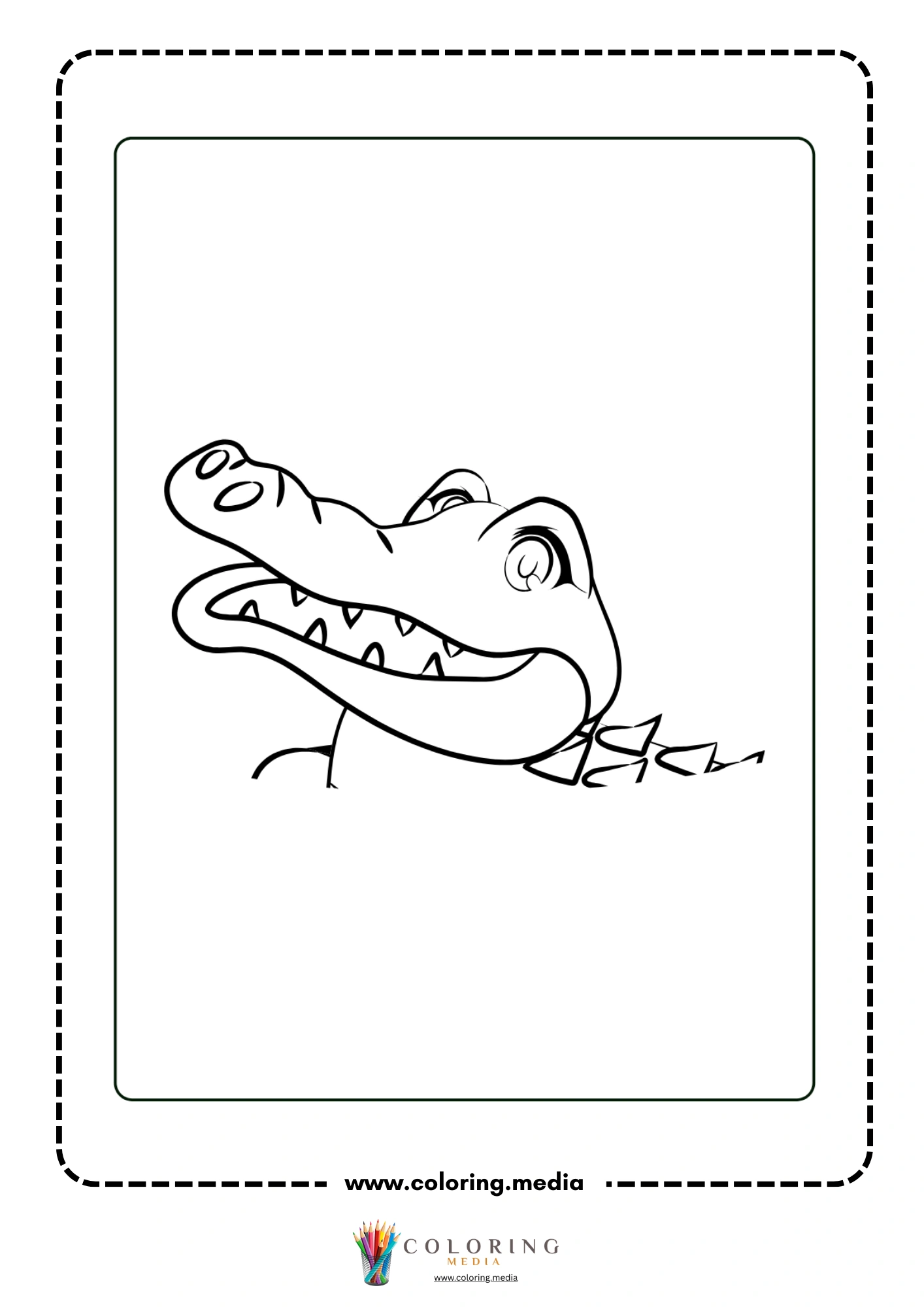Smiling crocodile showing all its teeth