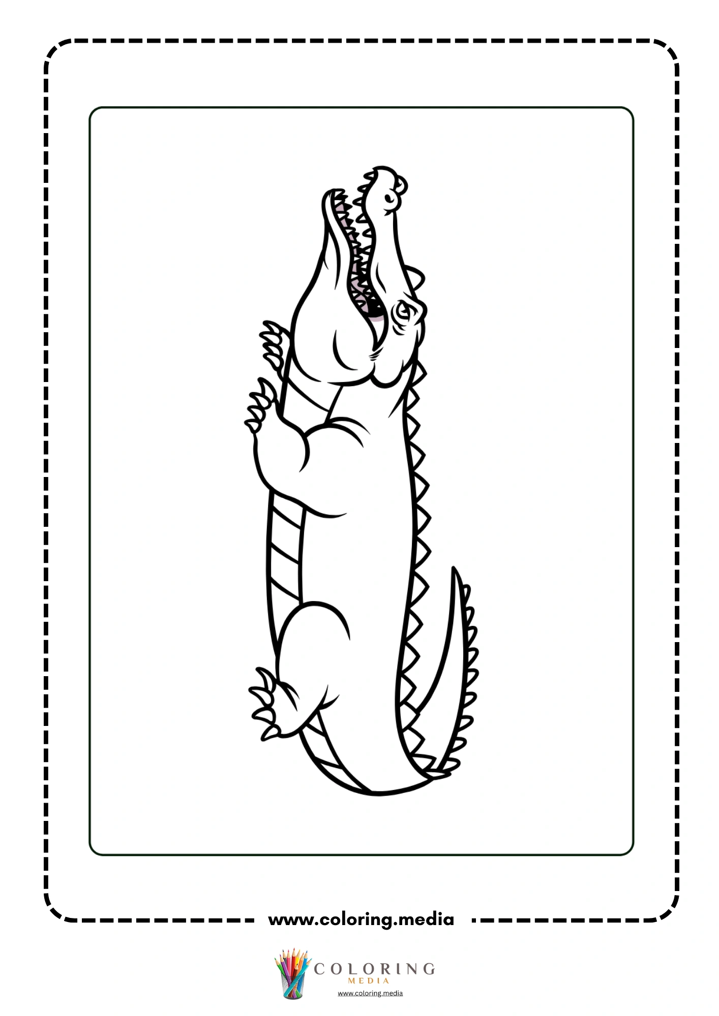 Long crocodile in full side profile