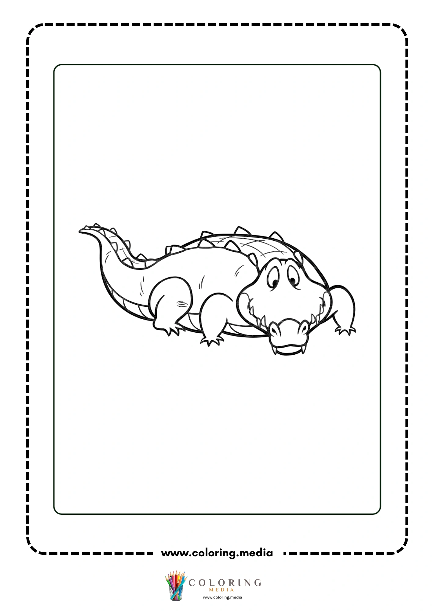 Friendly smiling crocodile facing forward
