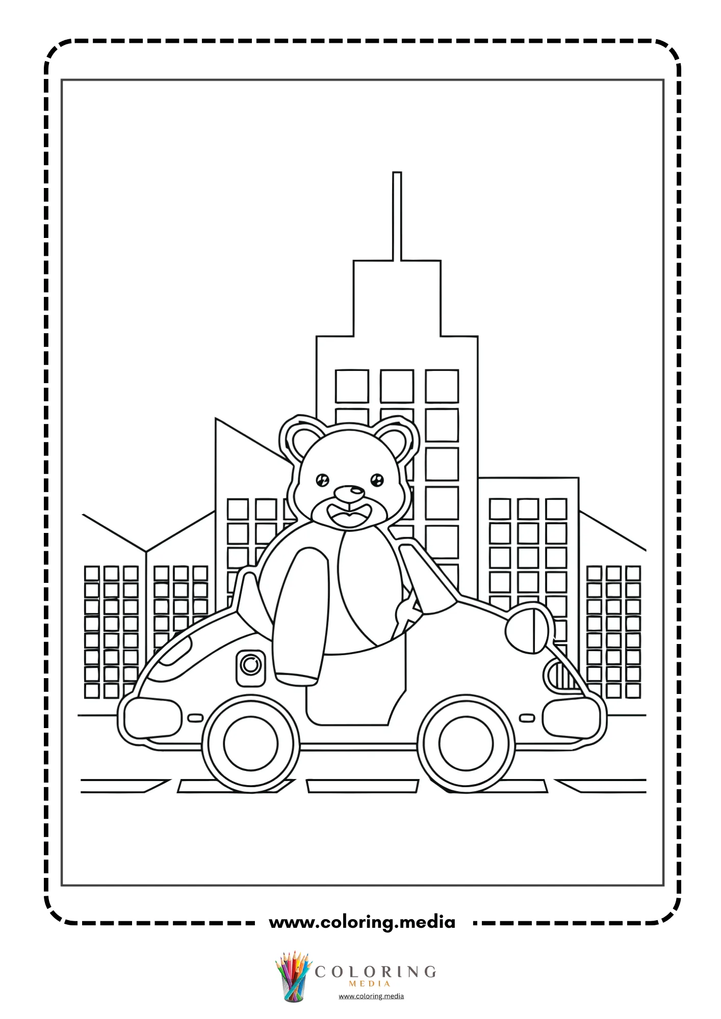 Bear sitting and reading a book